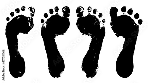 Vector image of footprints isolated on white.