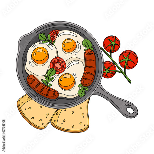 Coloring Breakfast Illustration