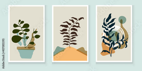 Abstract floral composition with space for text