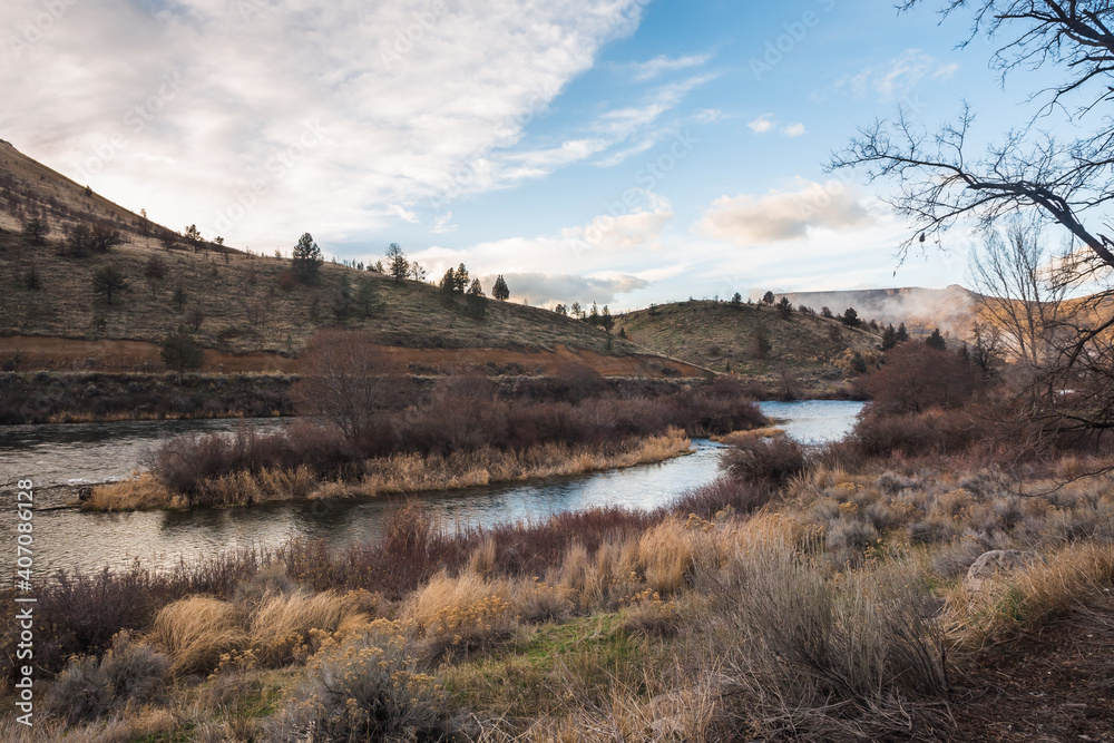 Deschutes river in Warm Springs State Recreation Site, Oregon