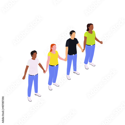 Protesters Isometric Icon