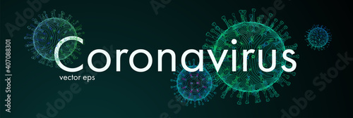 Novel Coronavirus. 2019-nCoV. Virus Covid-19. Coronavirus 3d isolated vector illustration.