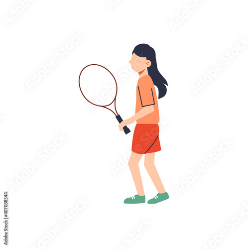 Girl With Racket Icon © Macrovector