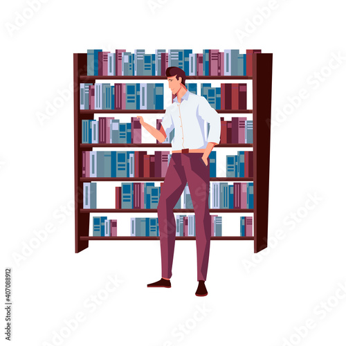 Flat Bookshop Illustration