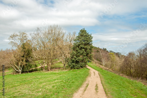 Pathway along the Malvern hills in the Springtime.