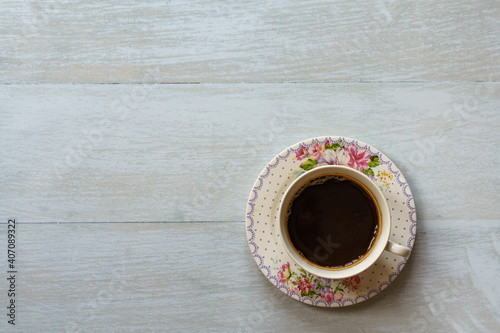 beautiful cup of coffee on table