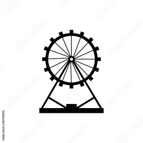 Vector icons of different attractions in amusement park