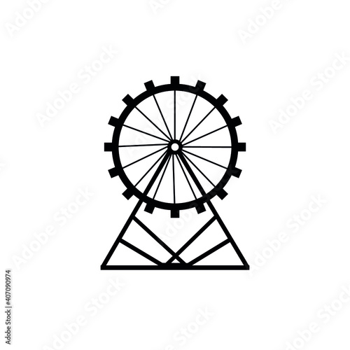 Vector icons of different attractions in amusement park