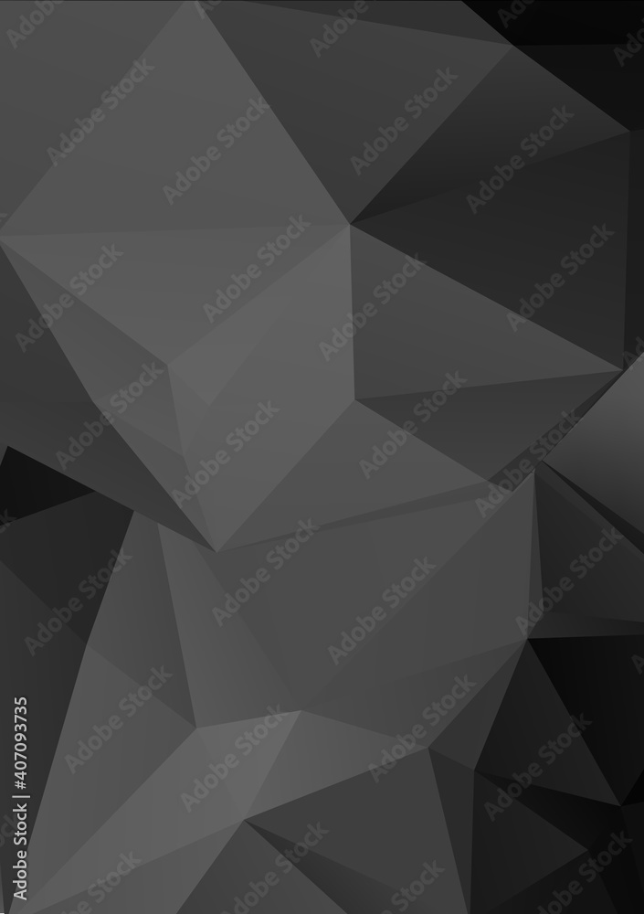 Design elements Business templates presentation. Easy editable vector illustration EPS 10 layout for brochure, monohrome triangle 3d effect crystal lattice on black white gradient grey background