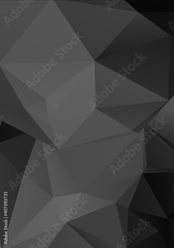Design elements Business templates presentation. Easy editable vector illustration EPS 10 layout for brochure, monohrome triangle 3d effect crystal lattice on black white gradient grey background