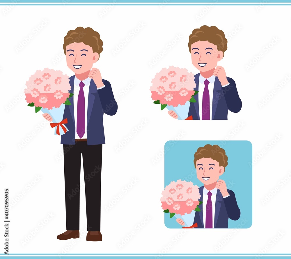 Young man in an afro hair suit_B Young man in an afro hair suit_B