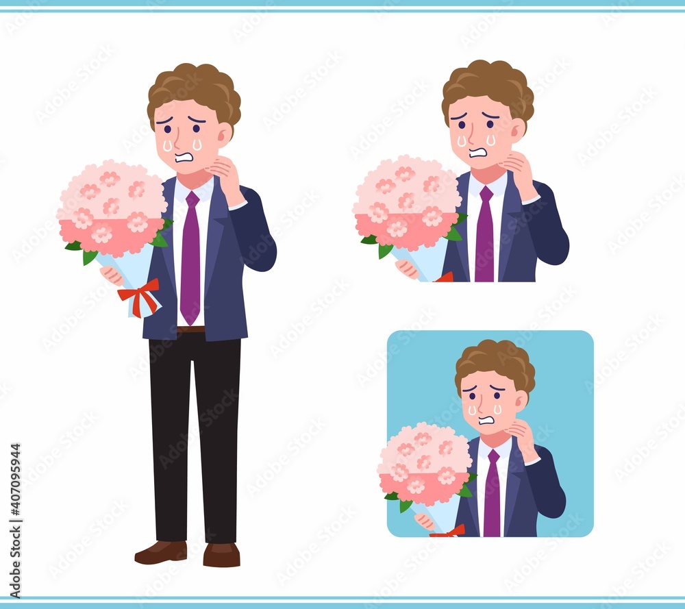 Young man in an afro hair suit_B Young man in an afro hair suit_B