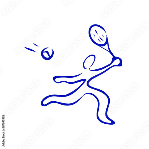 tennis player icon original simple hand drawing converted to vector 