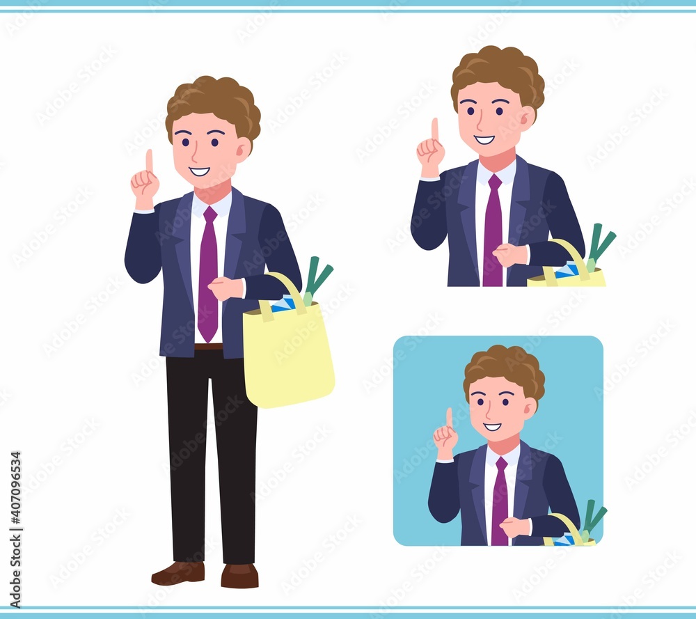 Young man in an afro hair suit_B Young man in an afro hair suit_B