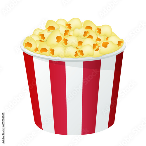 Pop Corn Emoji Vector Design. Cinema Food Art Illustration. Snack Restaurant Traditional Product Clipart.