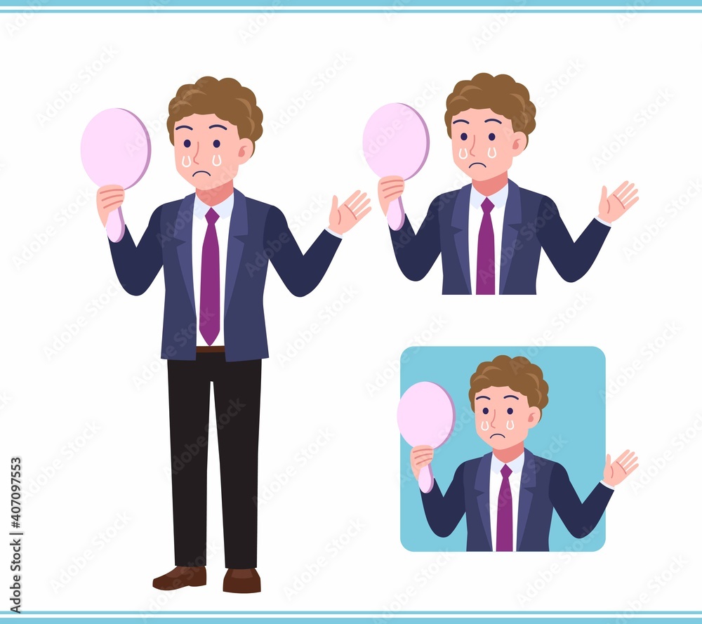 Young man in an afro hair suit_B