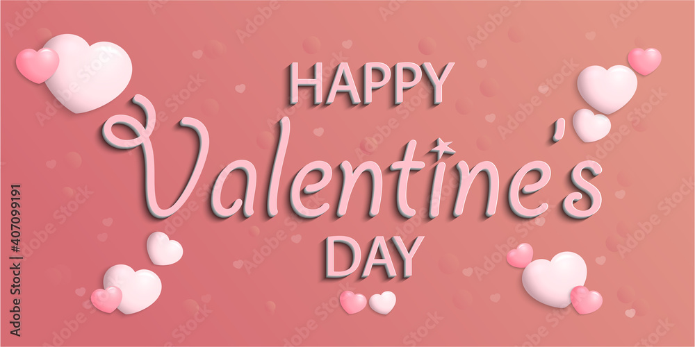 Happy Valentine’s Day.Greeting card background with 3d text effect. Happy Valentine’s Day.Greeting card background with 3d text effect.