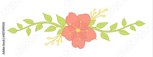 Pink flower. Vector illustration. Valentines Day © GrandDesign