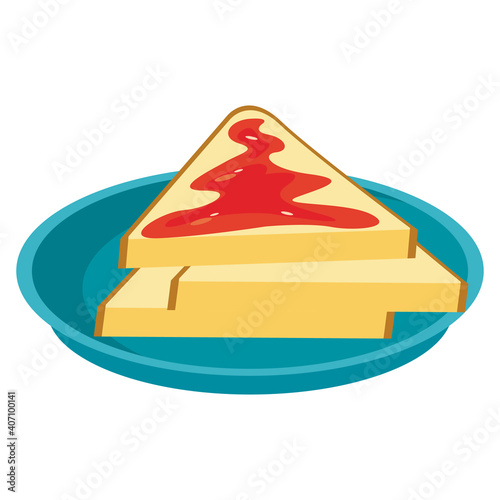 bread sliced and sweet jelly in dish
