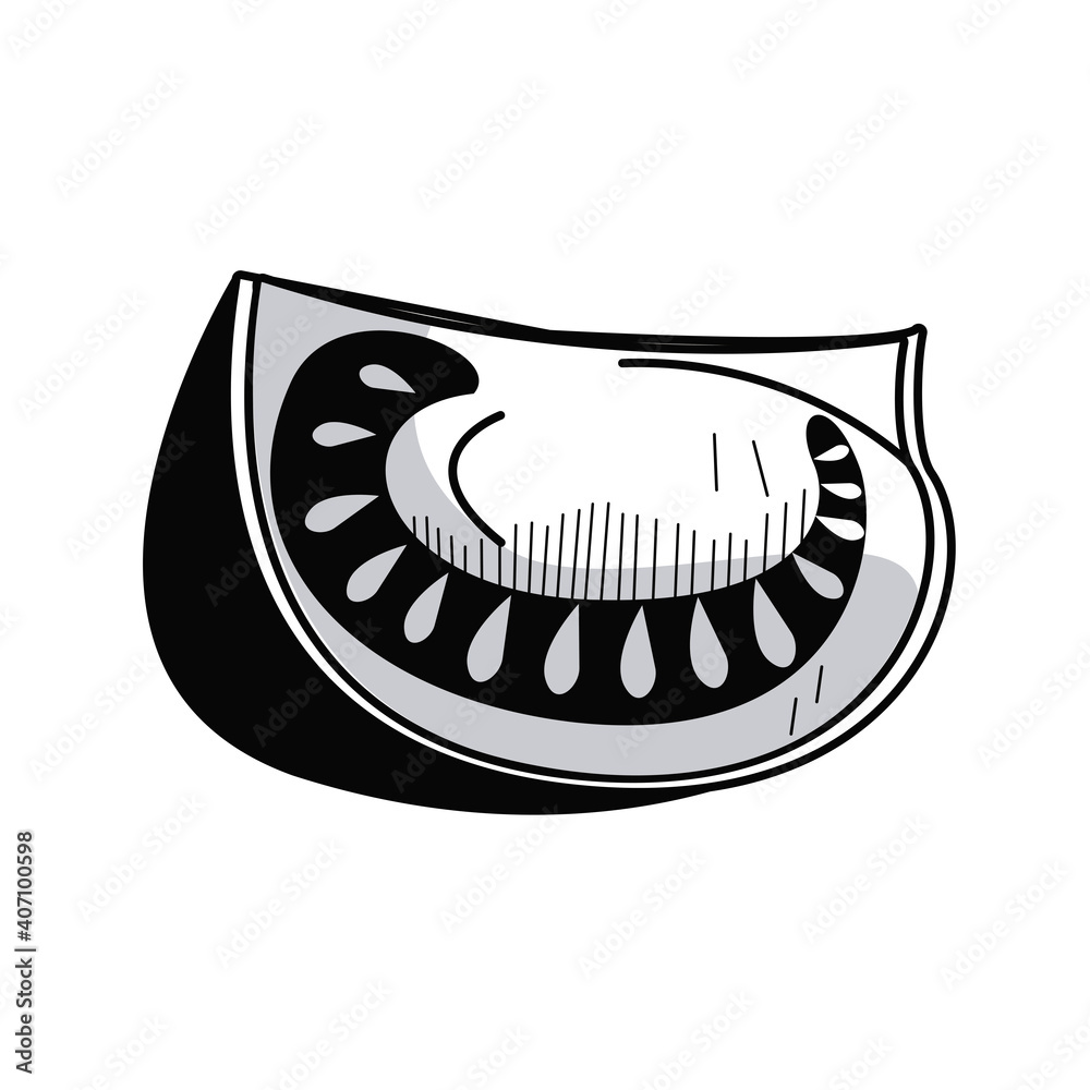 fresh tomato piece vegetable drawn icon fresh tomato piece vegetable drawn icon