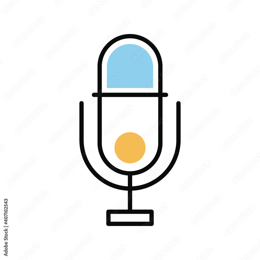 microphone audio device line and fill style icon microphone audio device line and fill style icon