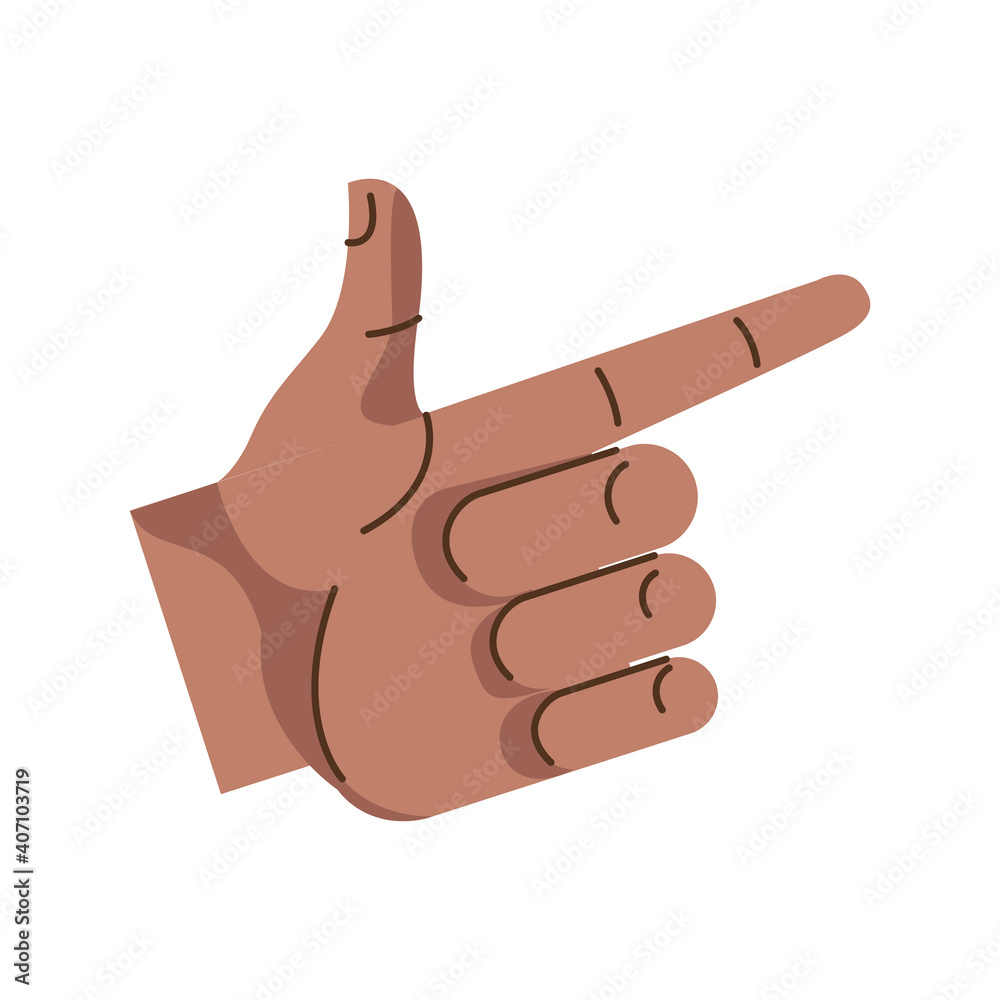 afro hand human gun symbol gesture icon