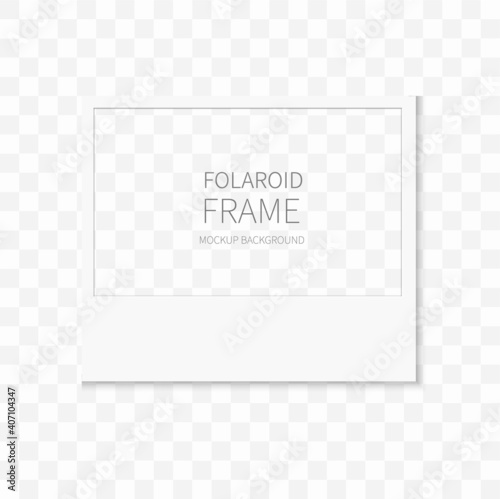 Vector of Empty white photo frame with shadows