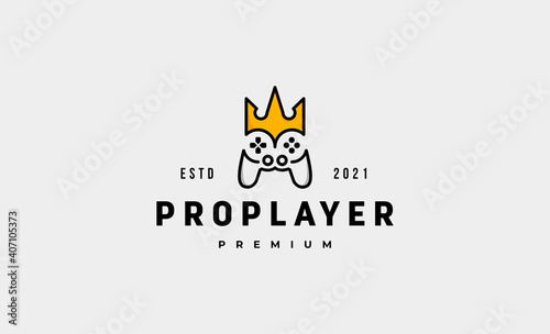 gamepad king logo vector design illustration