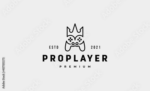 gamepad king logo vector design illustration