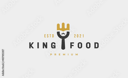 king food fork logo vector design illustration