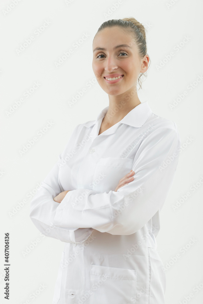 Portrait of an medical professional in positive attitude celebrating the beginning of the end of the covid pandemic 19