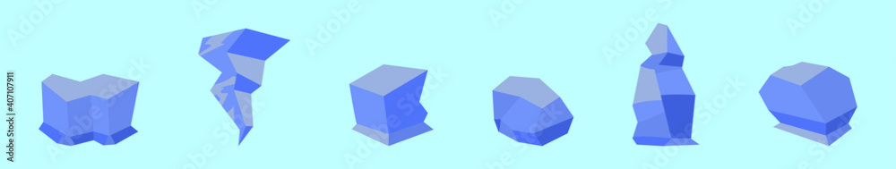 Fototapeta premium set of ice age cartoon icon design template with various models. vector illustration isolated on blue background