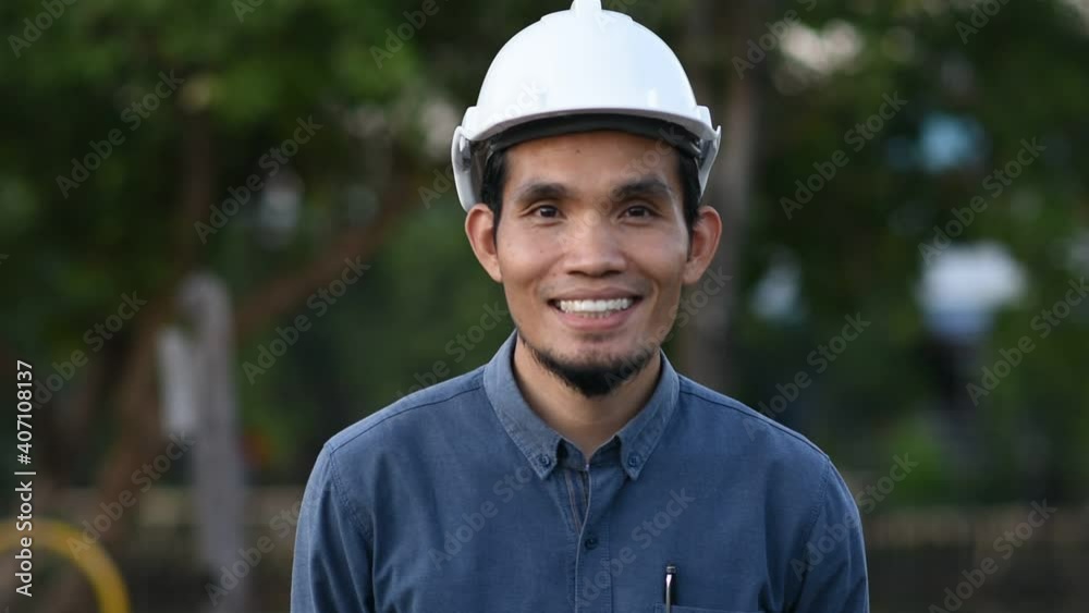 Close up Asian man smile occupation Engineer Close up Asian man smile occupation Engineer