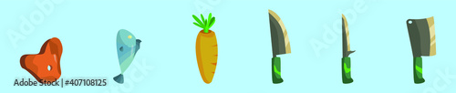set of cleaver cartoon icon design template with various models. vector illustration isolated on blue background