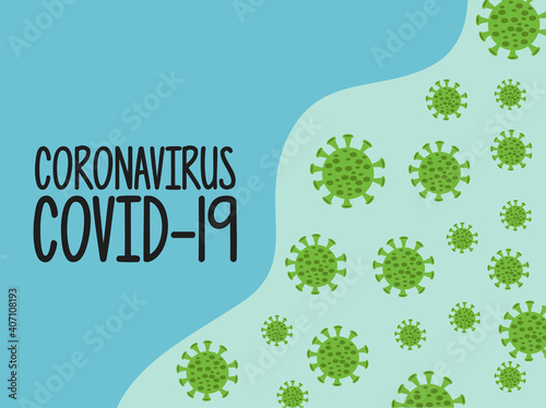 covid19 pandemic particles spores pattern and lettering