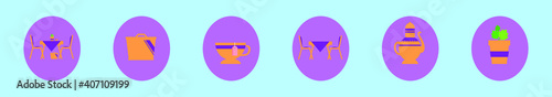 set of high tea cartoon icon design template with various models. vector illustration isolated on blue background