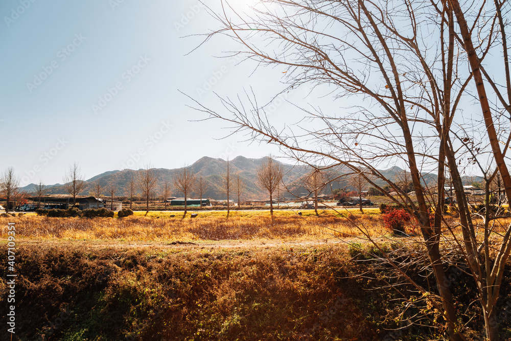 Andong Hahoe Folk Village at autumn in Andong, Korea Andong Hahoe Folk Village at autumn in Andong, Korea
