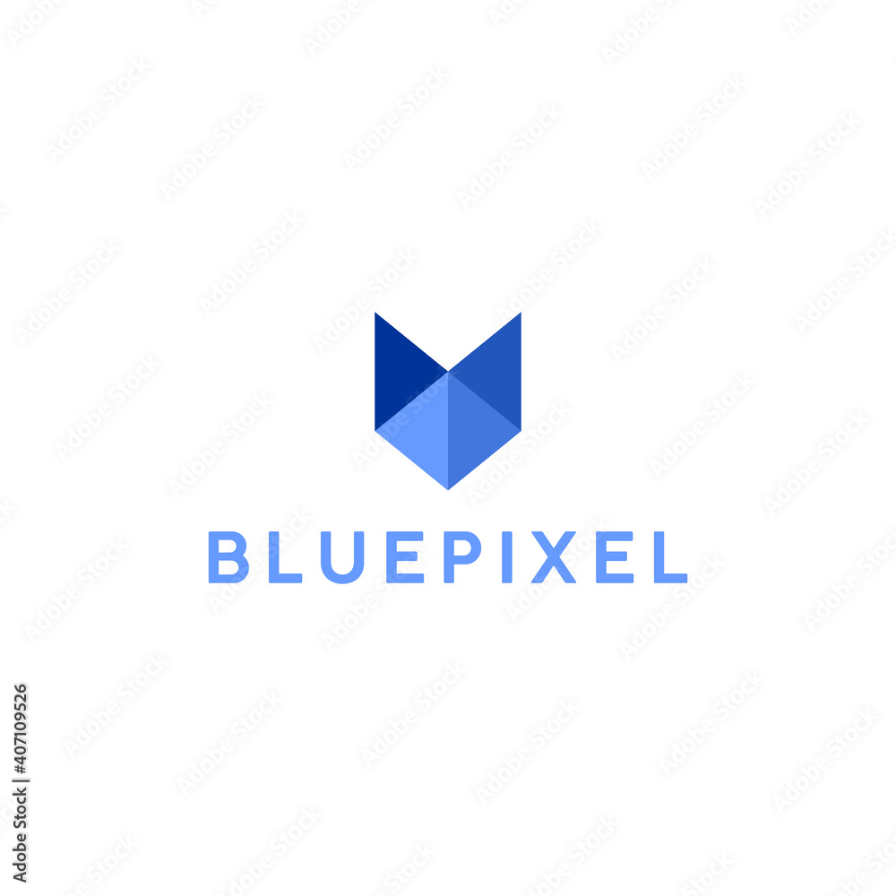 Vector pixel tech logo template for business Vector pixel tech logo template for business