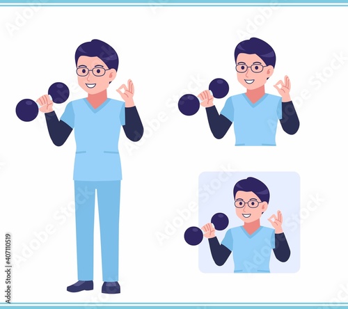 Young nurse man dressed in blue_A