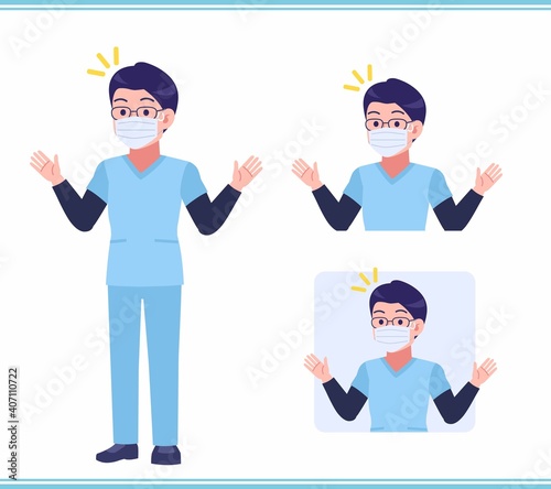 Young nurse man dressed in blue_A