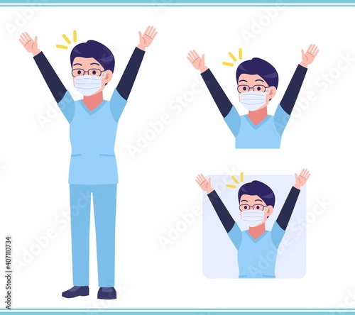 Young nurse man dressed in blue_A