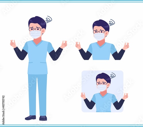 Young nurse man dressed in blue_A