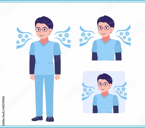 Young nurse man dressed in blue_A