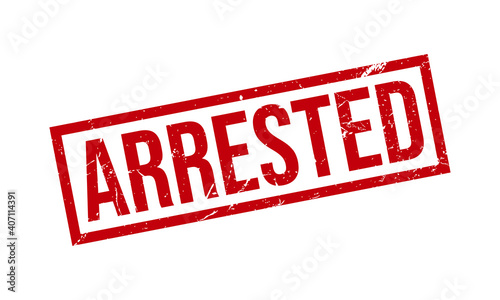 Arrested Rubber Grunge Stamp Seal Vector Illustration