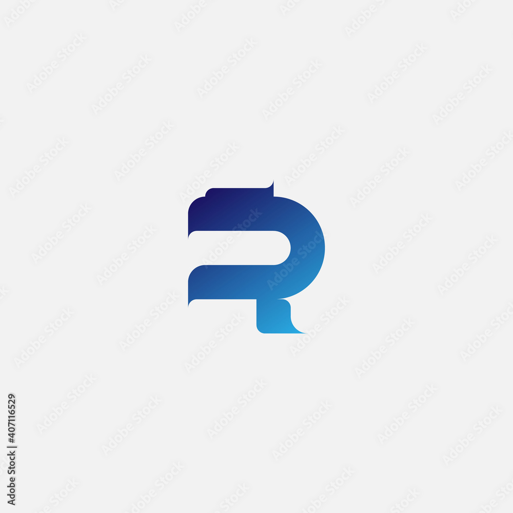 Creative and Minimalist Letter R Logo Design. Editable in Vector Format in Gradient Blue Color Creative and Minimalist Letter R Logo Design. Editable in Vector Format in Gradient Blue Color