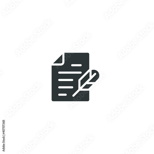 History, writing icon. Solid style for web template and app. Simple thin line, poetry, book concept, education, vector illustration design on white background. EPS 10