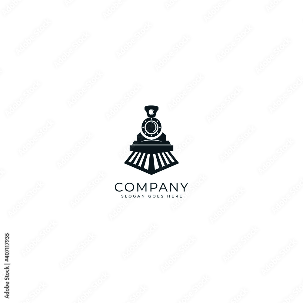 combination train and clock or alarm logo icon design with simple flat style combination train and clock or alarm logo icon design with simple flat style