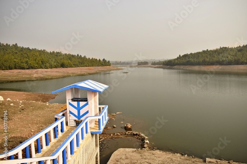 view point structure of talberia lake at ranibandh, west bengal, india