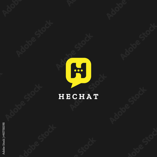 Social talk logo design has initials H. Communication and online chat logo concept. Vector logo template