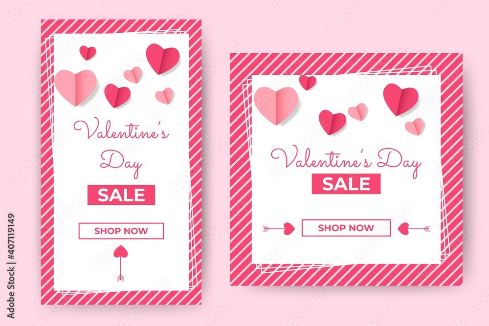 Set of Editable square banners design. Valentine's social media banner. Usable for social media feed, story, and banner. Flat design vector with photo collage. Set of Editable square banners design. Valentine's social media banner. Usable for social media feed, story, and banner. Flat design vector with photo collage.